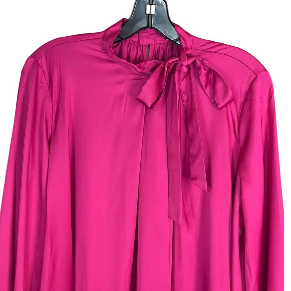Mac Duggal NEW Size 8 Pink Magenta Long Sleeve Satin Cocktail Mini Dress 55968 - Picture 7 of 9